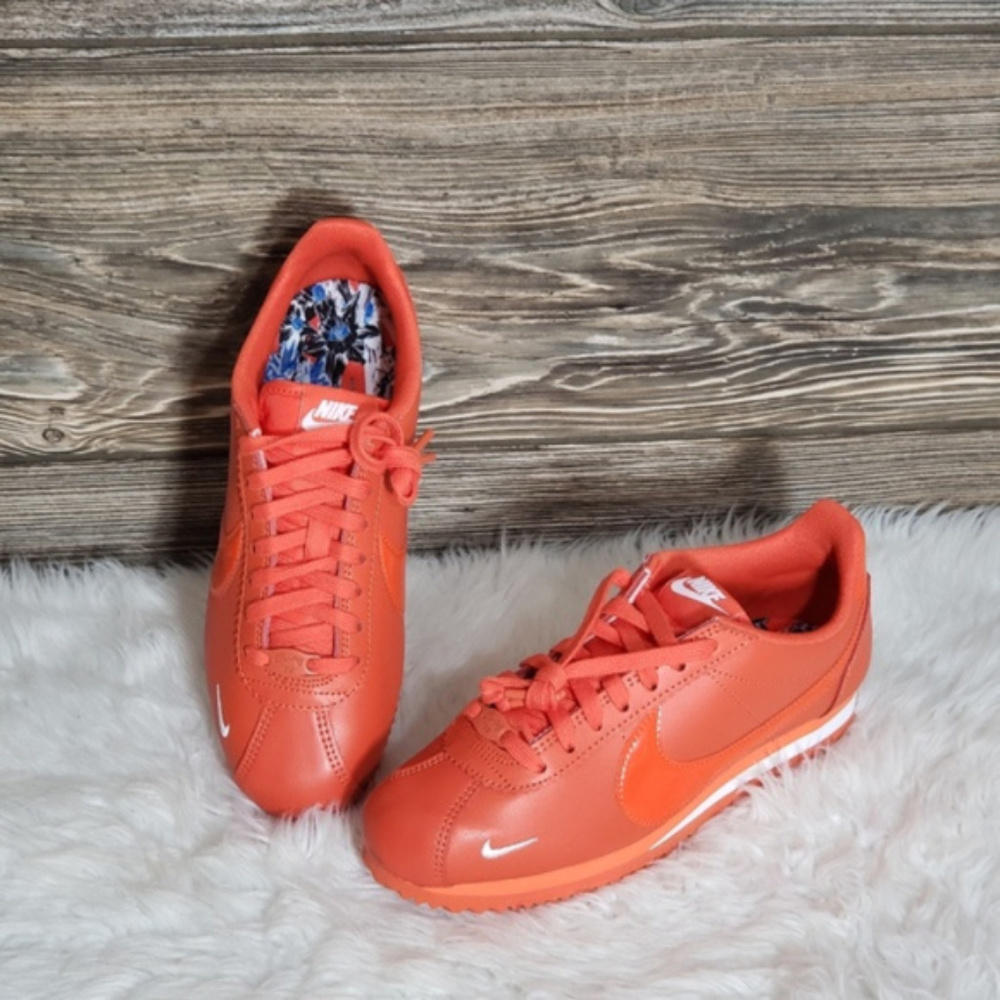 New Nike Classic Cortez PREM Orange Sneakers - Picture 5 of 7